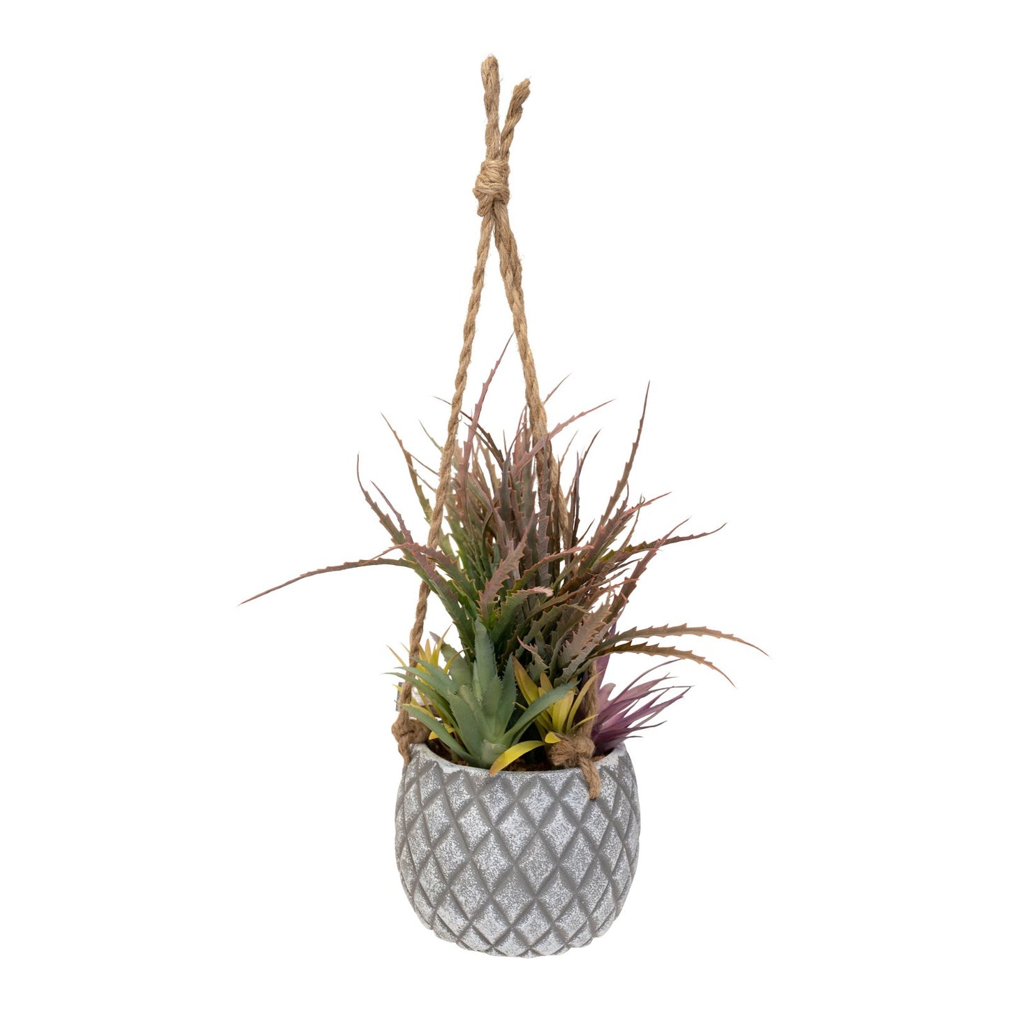 Hanging Succulents in Lattice Design Large Grey Pot