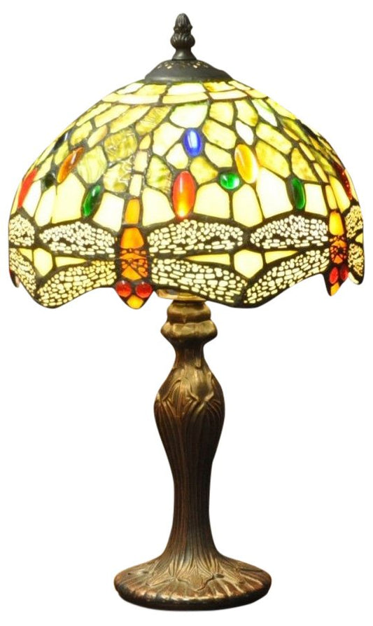 Green Dragonfly Tiffany Lamp 10"