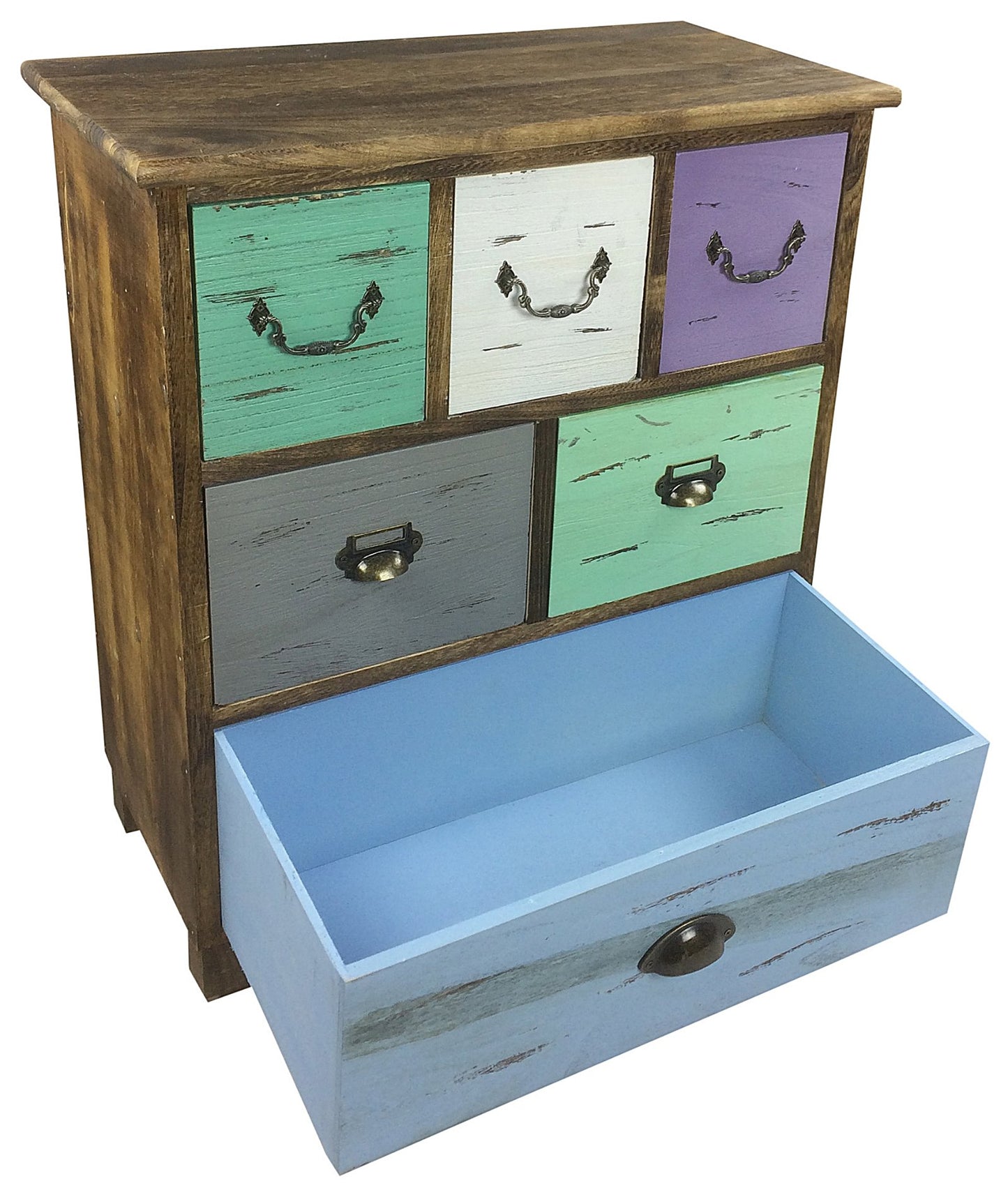 Wooden Storage Cabinet With 6 Drawers 69cm