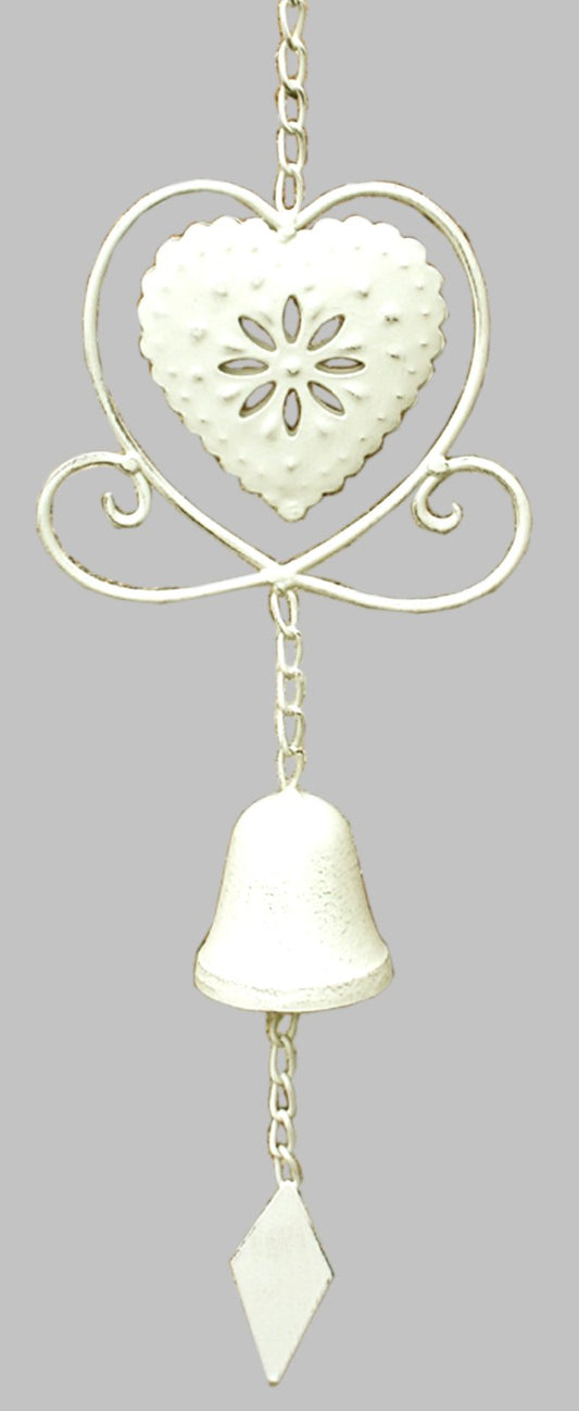 Cream Heart Hanging Decorative Bell